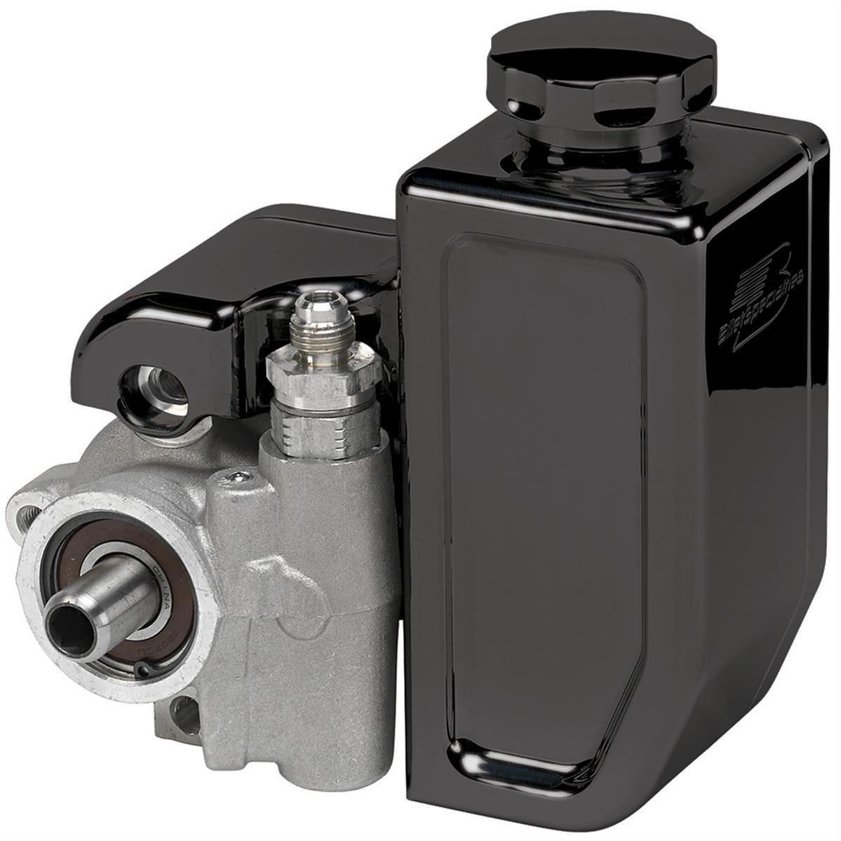 BILLET Bolt-On Suit Tru Trac & V-Trac Kits With Marvel Type II Pump Billet Specialties Power Steer Reservoir - Black BSBLK77930 SR