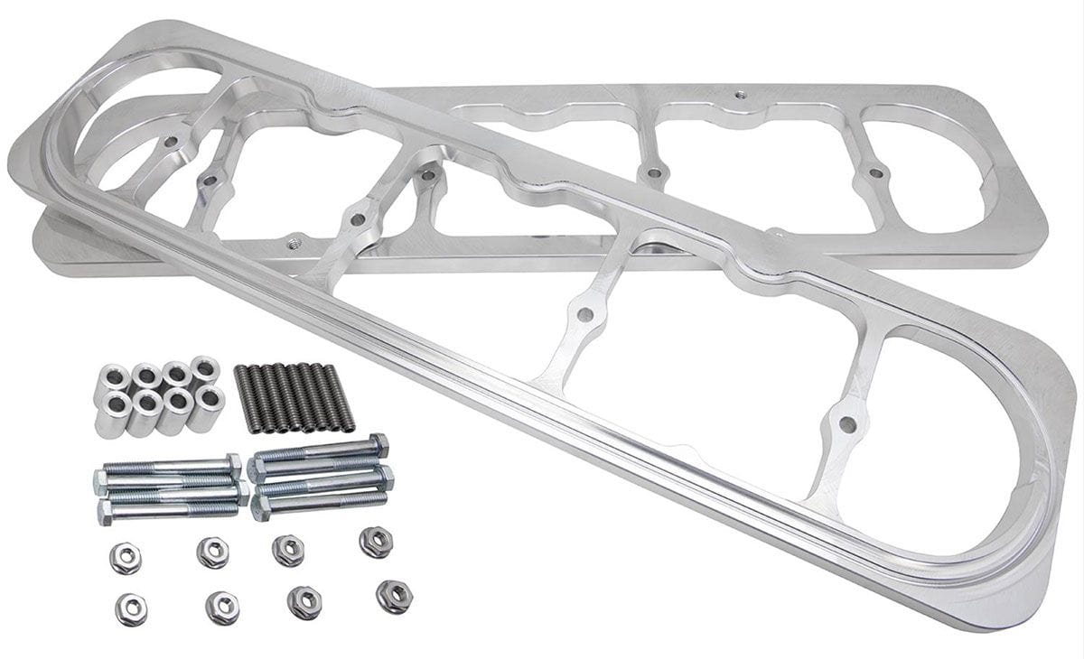 BILLET Converts GM LS Style Valve Covers to SB Chev Centerbolt Billet Specialties Valve Cover Adapters BS95030 SR