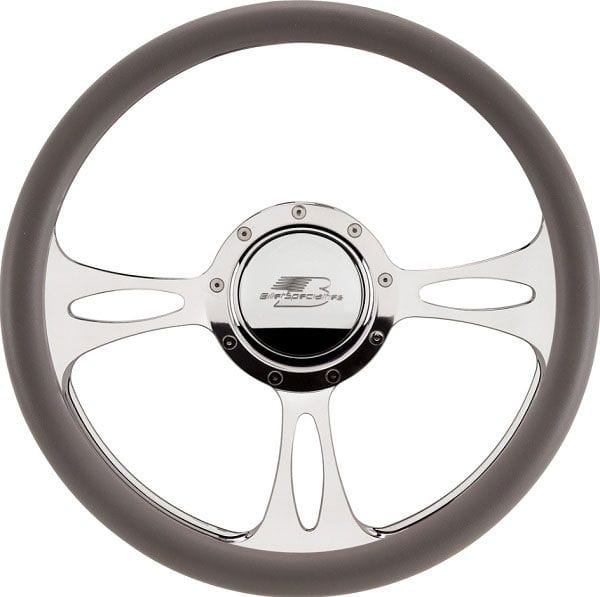 BILLET Half Wrap, Horn Button and Adapter Sold Separately Billet Specialties 14" Billet "Fastlane" Steering Wheel BS30175 SR