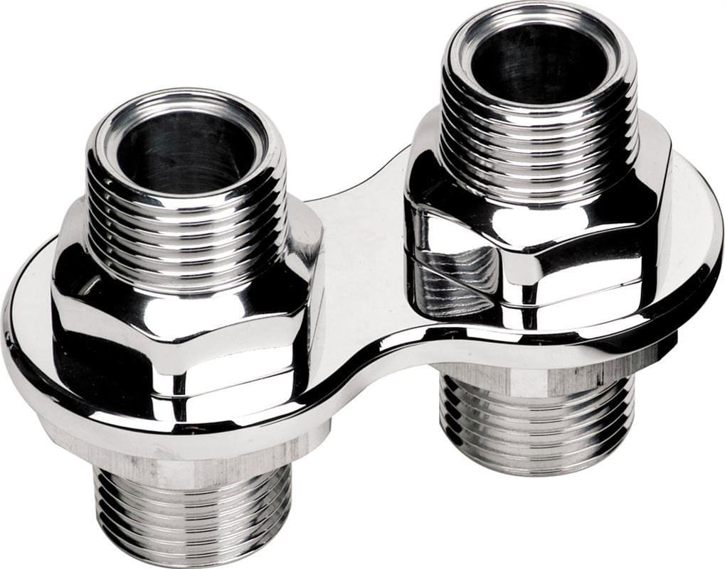 BILLET Heater 2-Port With -10AN Line Billet Specialties Firewall Bulkhead - Polished BS66820 SR