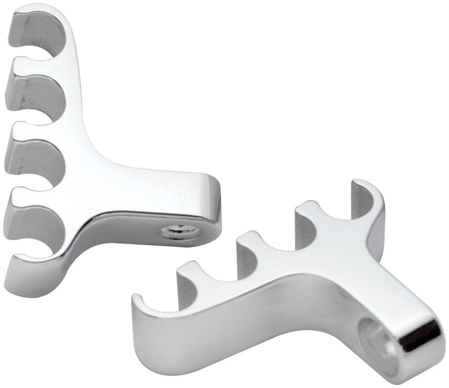 BILLET Polished 4-Lead Horizontal Mount Suit 8.5mm Lead (Pair) Billet Specialties Billet Ignition Lead Separators BS69704 SR