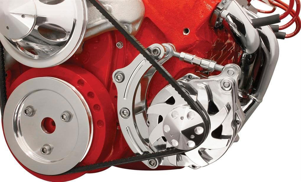 BILLET Polished Low Mount Suit BB Chev With Short W/P Billet Specialties Alternator Bracket BSFM0205PC SR