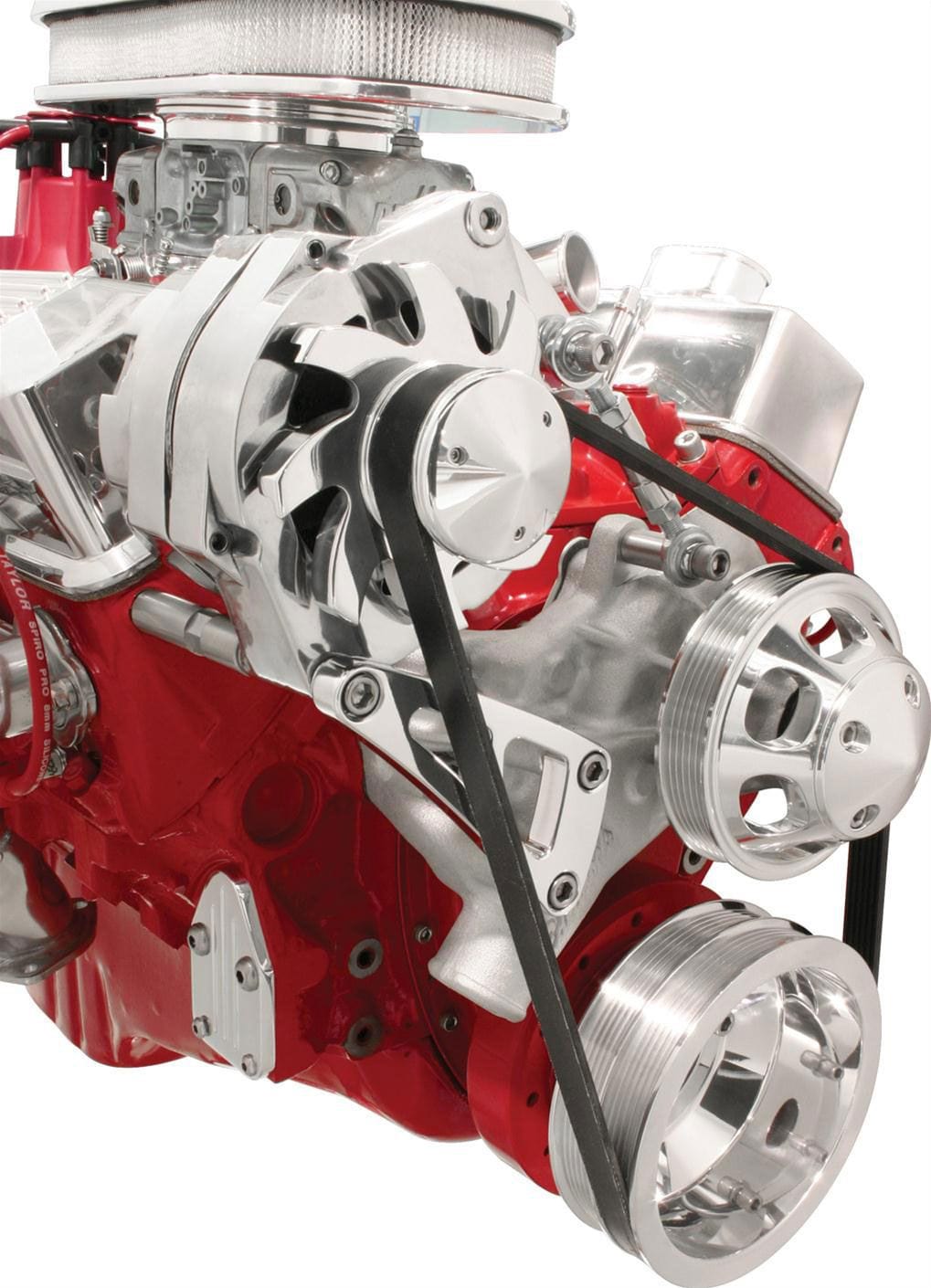 BILLET Polished Top Mount Suit SB Chev With Long W/P Billet Specialties Alternator Bracket BSFM0109PC SR