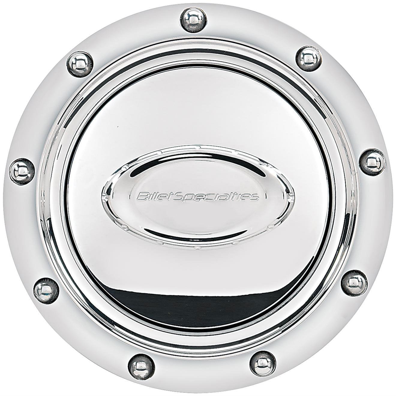 BILLET Riveted With Polished Logo Billet Specialties Pro Style Horn Button - Polished BS32710 SR