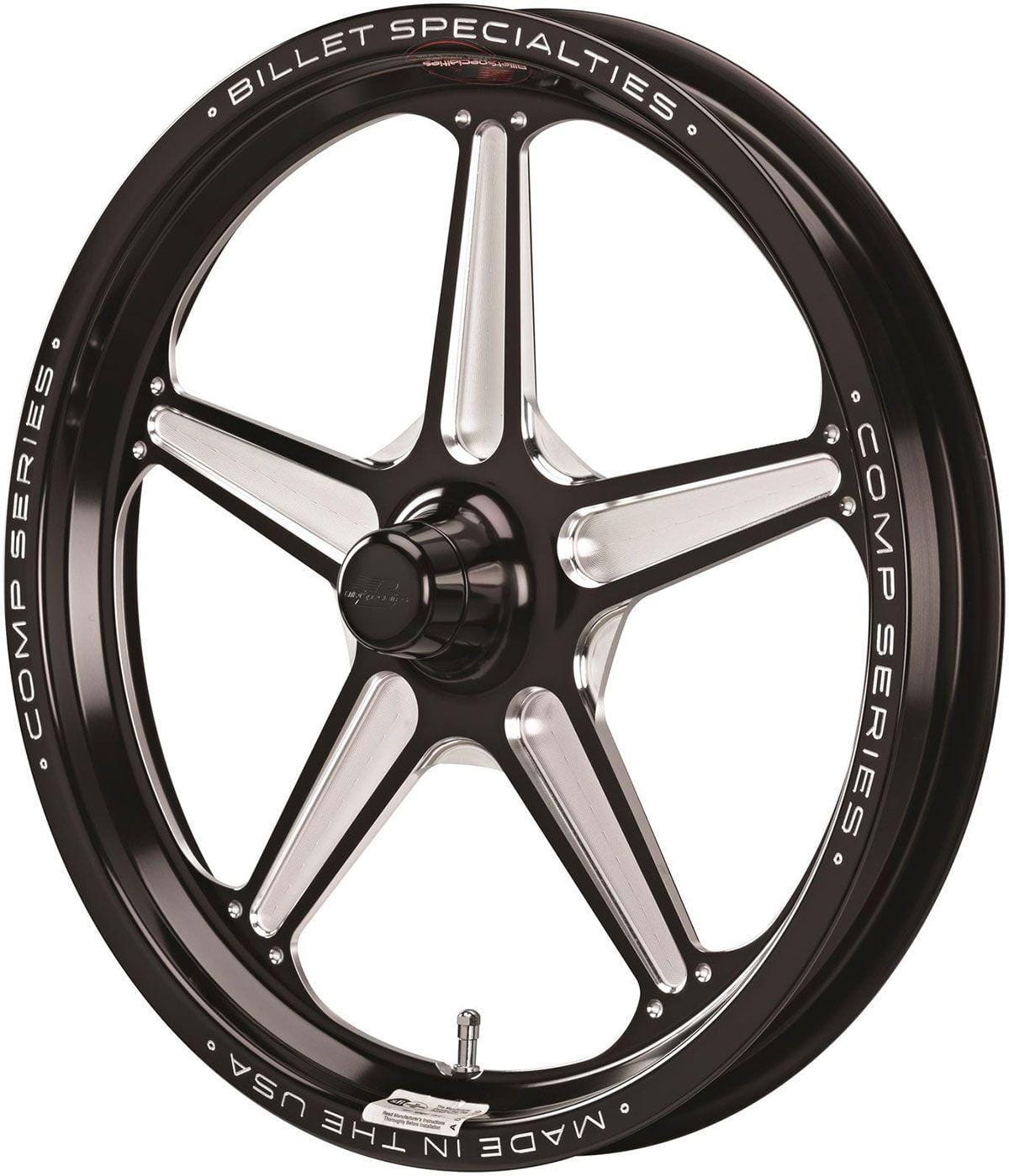Billet Specialties 5x4.50" Bolt Circle with 2.75" Backspace Billet Specialties Comp 5 17x4.5" Wheel, Black BSCSFB37456527 SR