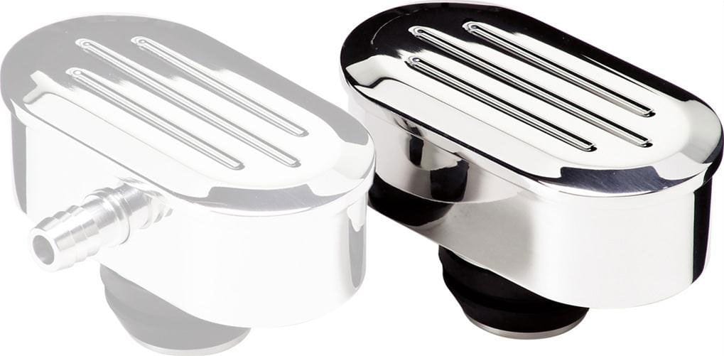 BILLET Suit Covers With 1-1/4" Hole, Grommet Included Billet Specialties Oval Valve Cover Breather Ball Milled - Polished BS20920 SR