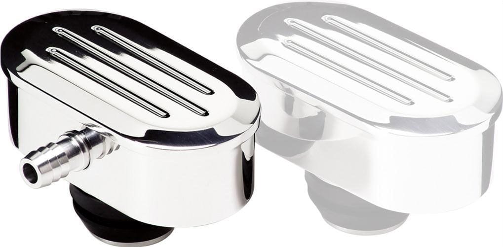 BILLET Suit Covers With 1-1/4" Hole & PCV Vale With 3/8" Barb, Grommet Inclu Billet Specialties Oval Valve Cover Breather Ball Milled - Polished BS21920 SR