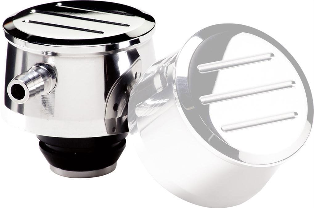 BILLET Suit Covers With 1-1/4" Hole & PCV Vale With 3/8" Barb, Grommet Inclu Billet Specialties Round Valve Cover Breather Ball Milled - Polished BS21820 SR