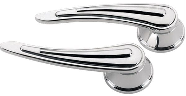 BILLET Suit Ford To 1948 With 3/8", Square Spline, 4-13/32" Length (Pair) Billet Specialties Rail Interior Door Opening Handles - Polished BS45328 SR