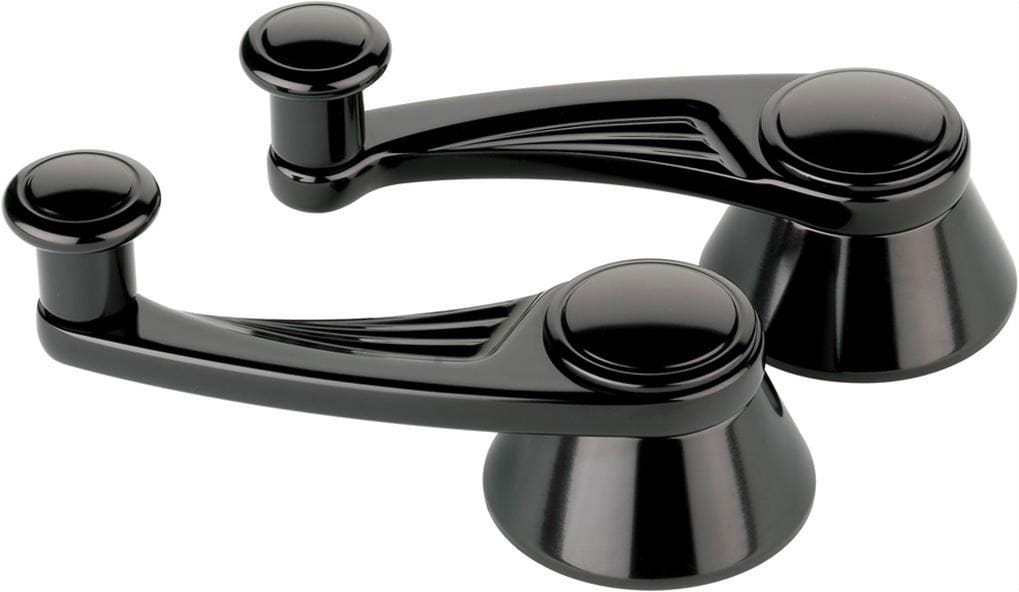 BILLET Suit GM & Ford 1949-On With 1/2" Round Spline, 3-5/32" Length (Pair) Billet Specialties Ball Milled Interior Vent Window Crank Handles - Black BSBLK47525 SR