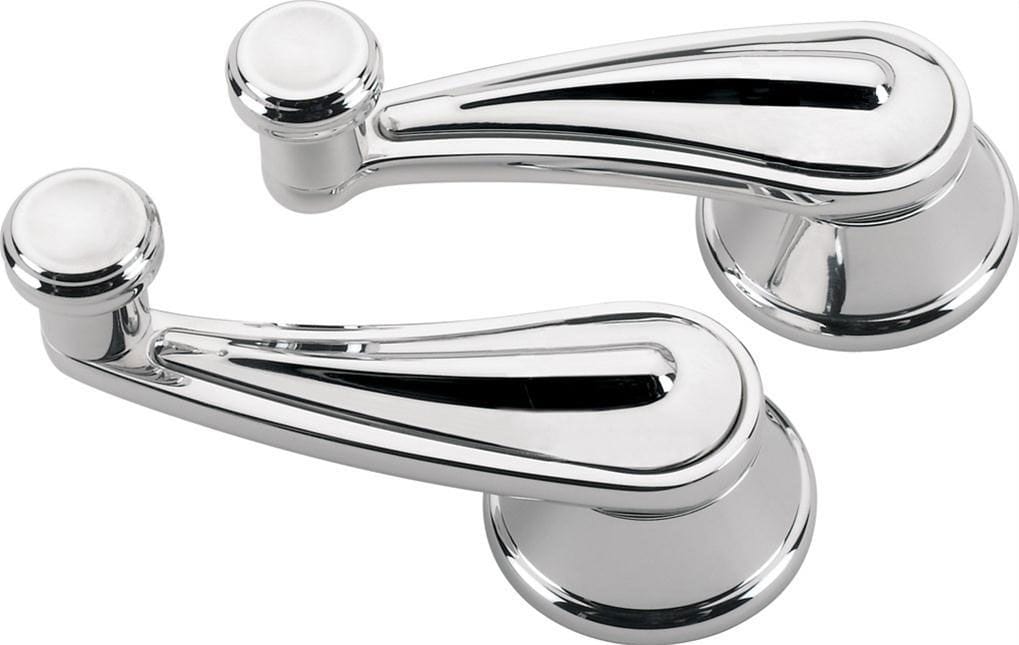 BILLET Suit GM & Ford 1949-On With 1/2" Round Spline, 3-5/32" Length (Pair) Billet Specialties Rail Interior Vent Window Crank Handles - Polished BS47528 SR