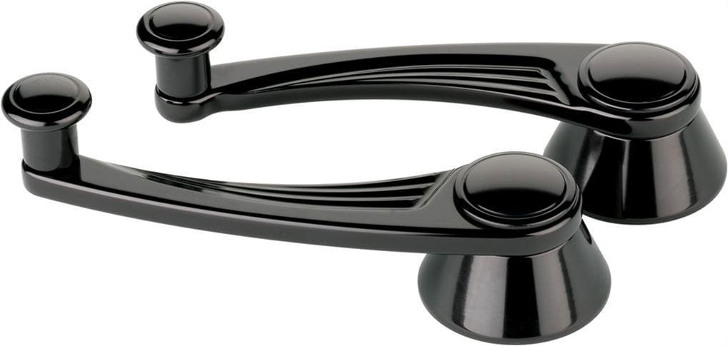 BILLET Suit GM & Ford 1949-On With 1/2" Round Spline, 4-13/32" Length (Pair) Billet Specialties Ball Milled Interior Window Crank Handles - Black BSBLK46525 SR
