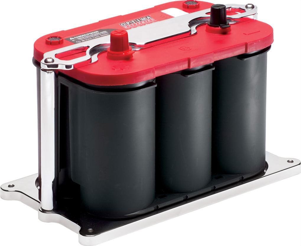 BILLET Suit Red Or Yellow Top Optima Batteries (34/78 Series) Billet Specialties Battery Tray Mount - Polished BS248915 SR