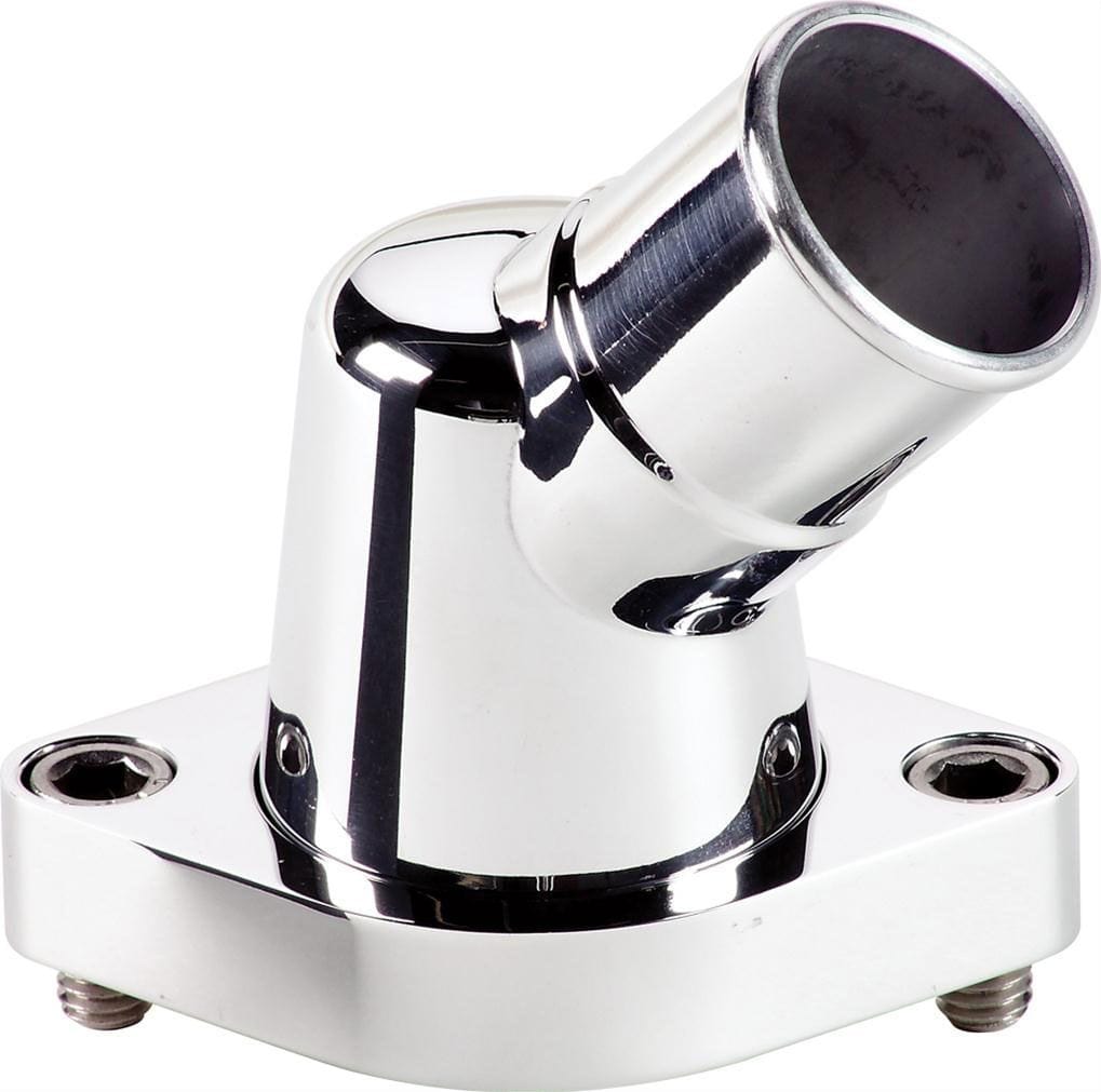 BILLET Suit SB & BB Chev, 45° Billet Specialties Thermostat Housing - Polished BS90420 SR