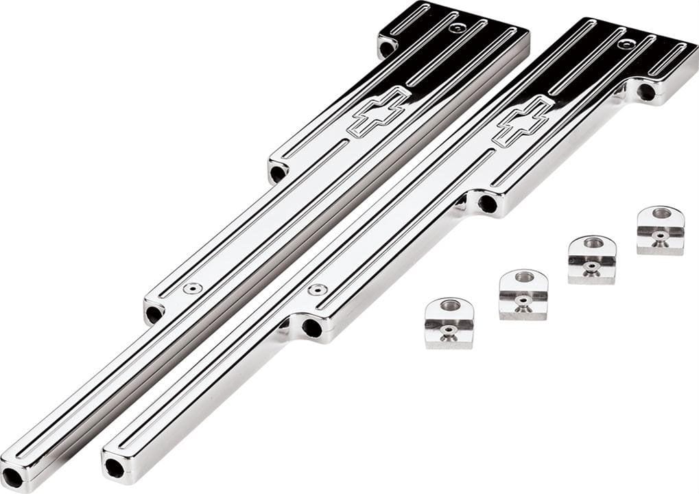 BILLET Suit SB-BB Chev Up To 9mm Leads (Pair) Billet Specialties Ignition Lead Loom With Bowtie Logo - Polished BS69523 SR