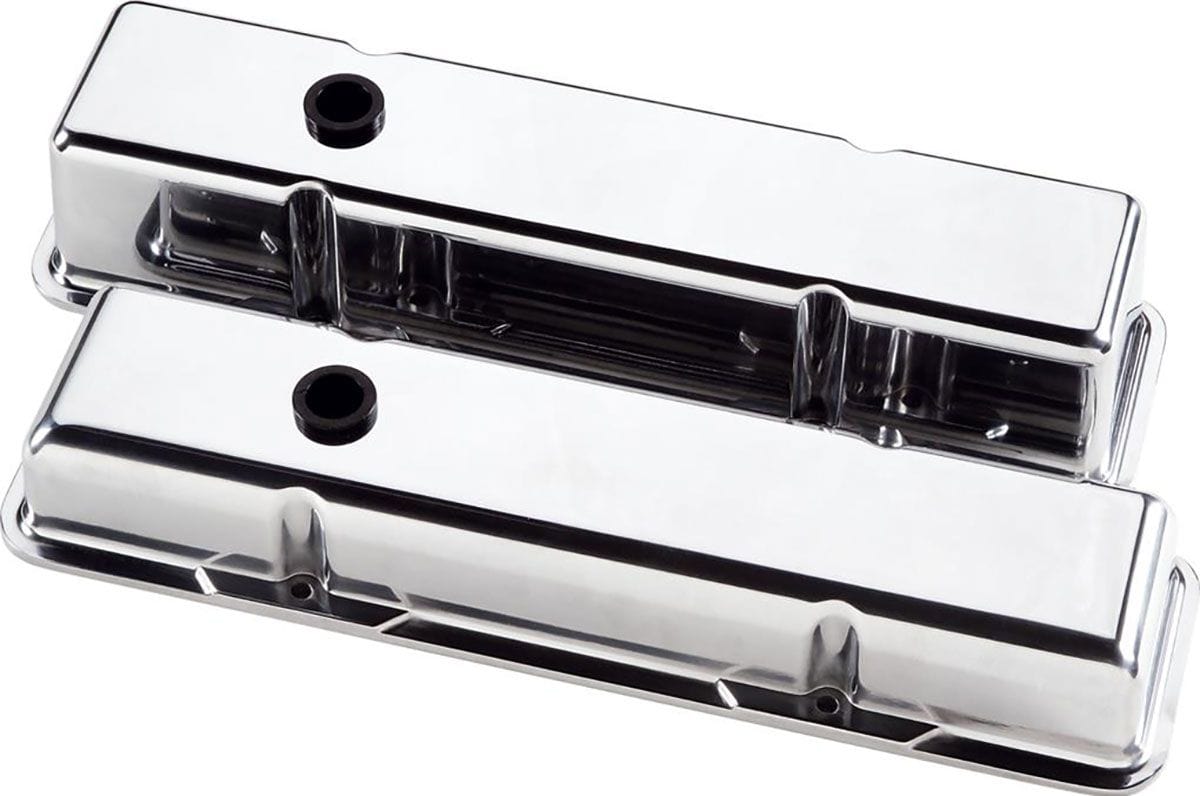 BILLET Suit SB Chev - Tall Billet Specialties Aluminium Valve Covers Plain - Polished BS95229 SR