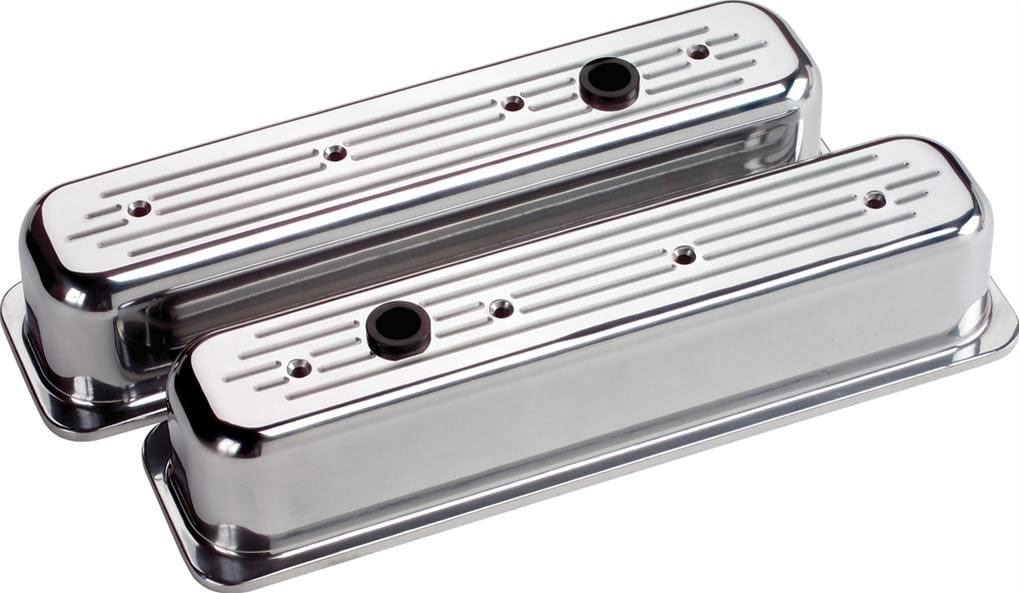 BILLET Suit SB Chev Vortec With Center Bolts Heads - Tall Billet Specialties Aluminium Valve Covers Ball Milled - Polished BS95720 SR