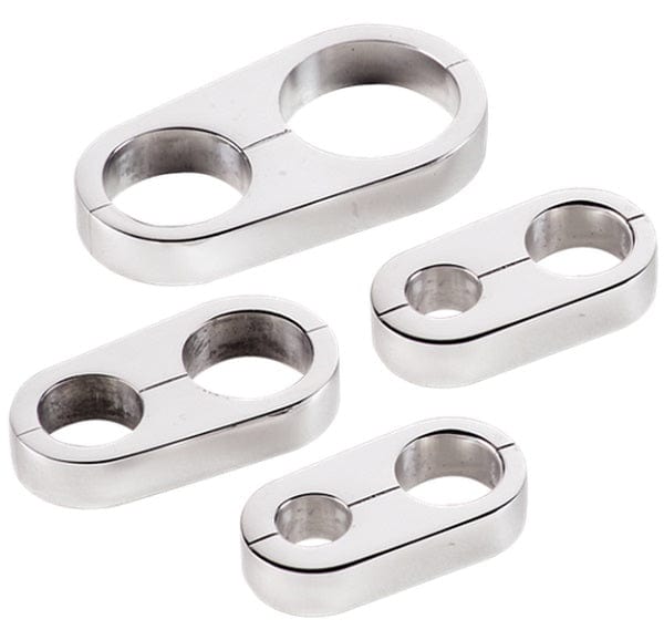 BILLET Suit x2 .500" O.D Braided Billet Specialties Hose Separators - Polished BS68120 SR