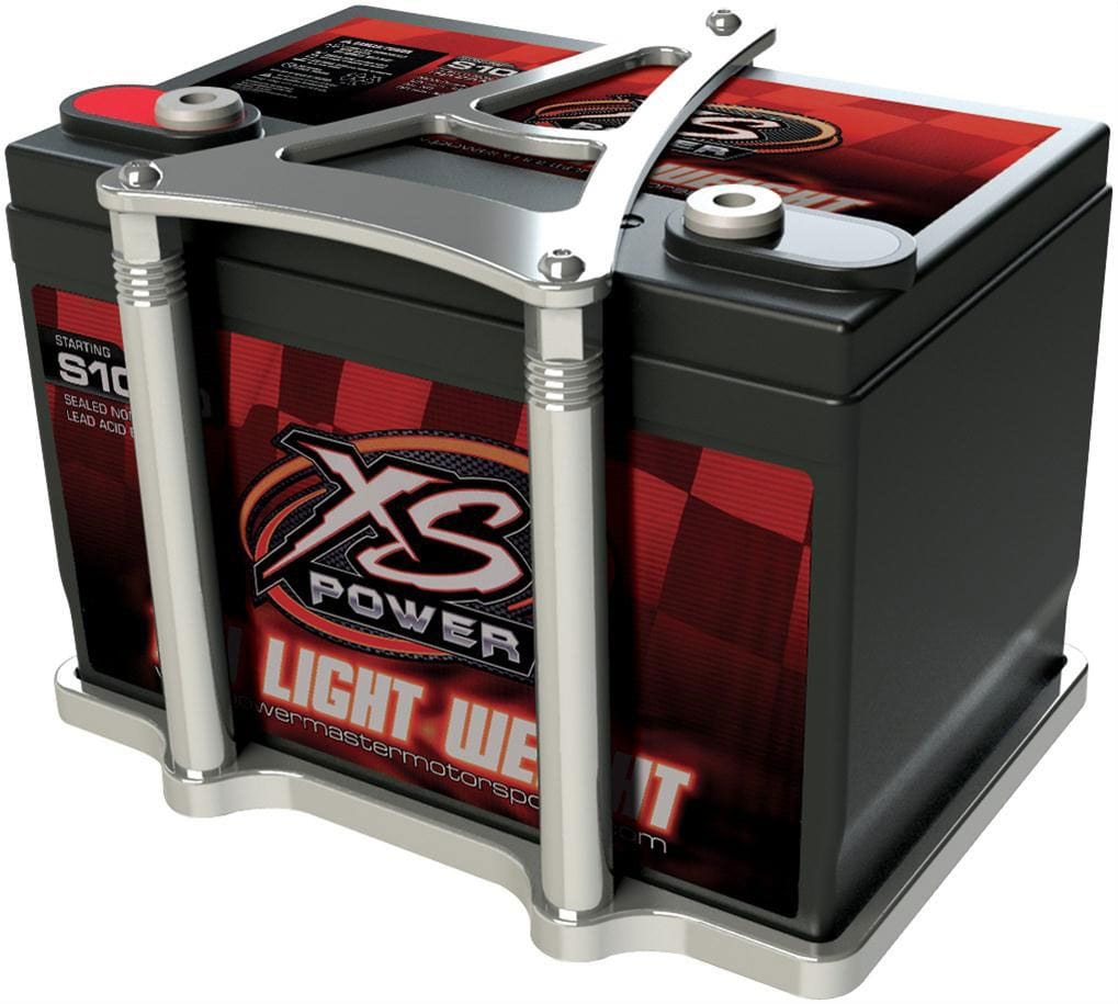 BILLET Suit XS Style Batteries S1600 & D1600 Billet Specialties Battery Tray Mount - Polished BS248925 SR