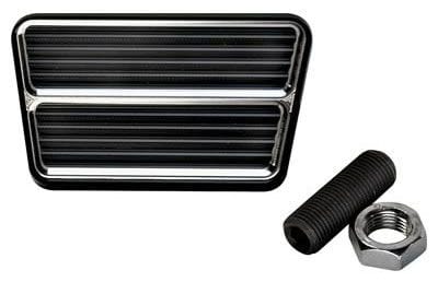 BILLET Universal Wth Ribbed Pedal, 3-11/32" W x 1-15/16" H Billet Specialties Rectangle Brake/Clutch Peddal - Black Anodized BS199315 SR