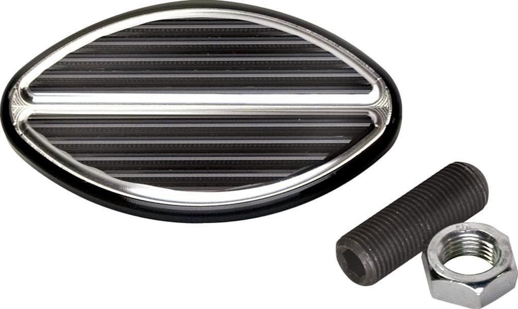 BILLET Universal Wth Ribbed Pedal, 4" W x 1-11/16" H Billet Specialties Rectangle Brake/Clutch Peddal - Black Anodized BS199335 SR