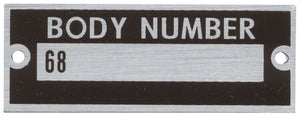 Bob Drake Body Number Plate BD68-14002