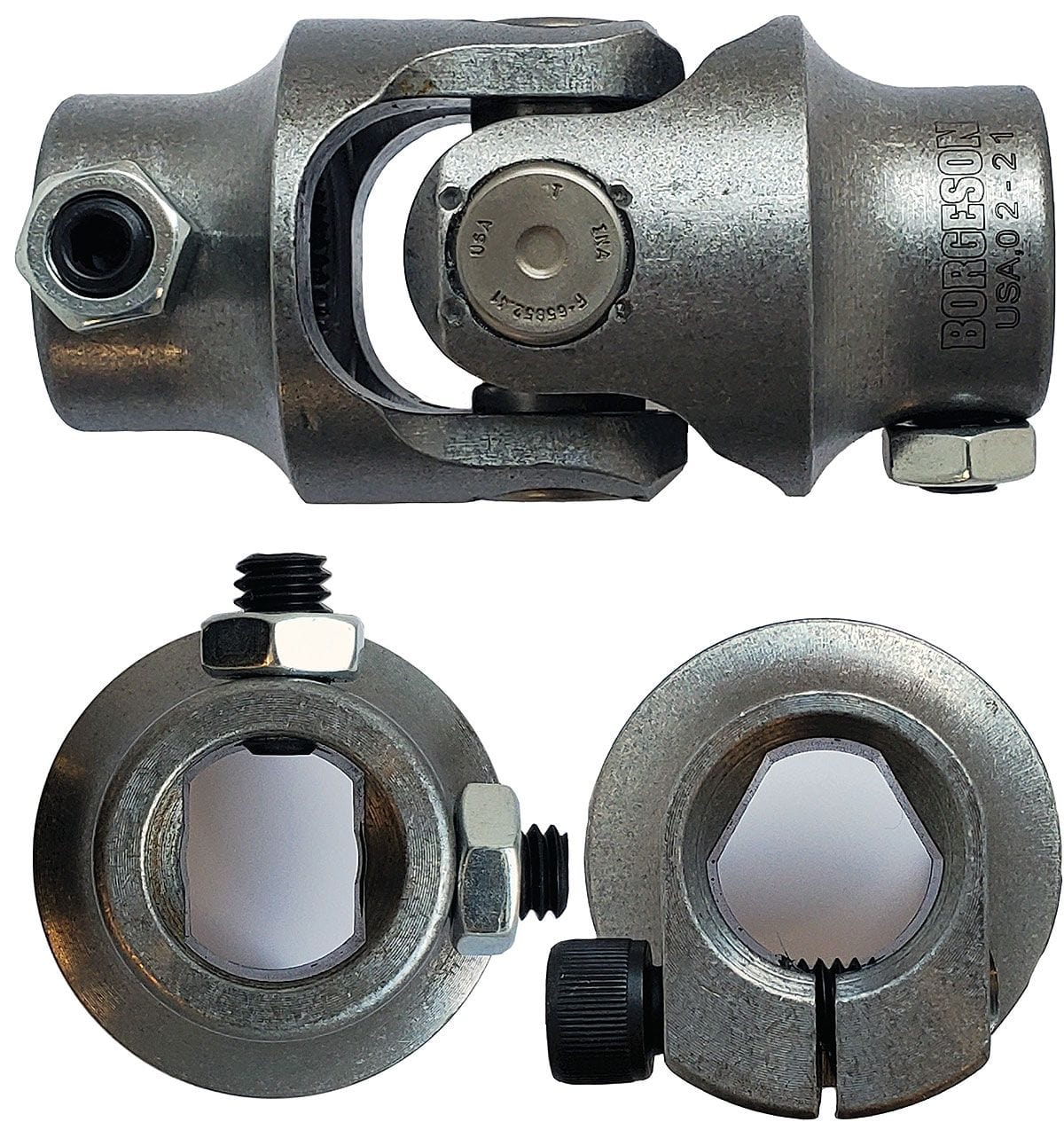 BORGESON 3/4" DD Spline X 3/4 V Smooth Bore Borgeson Borgeson Steel Single Needle Bearing Universal Joint BOR014955 SR