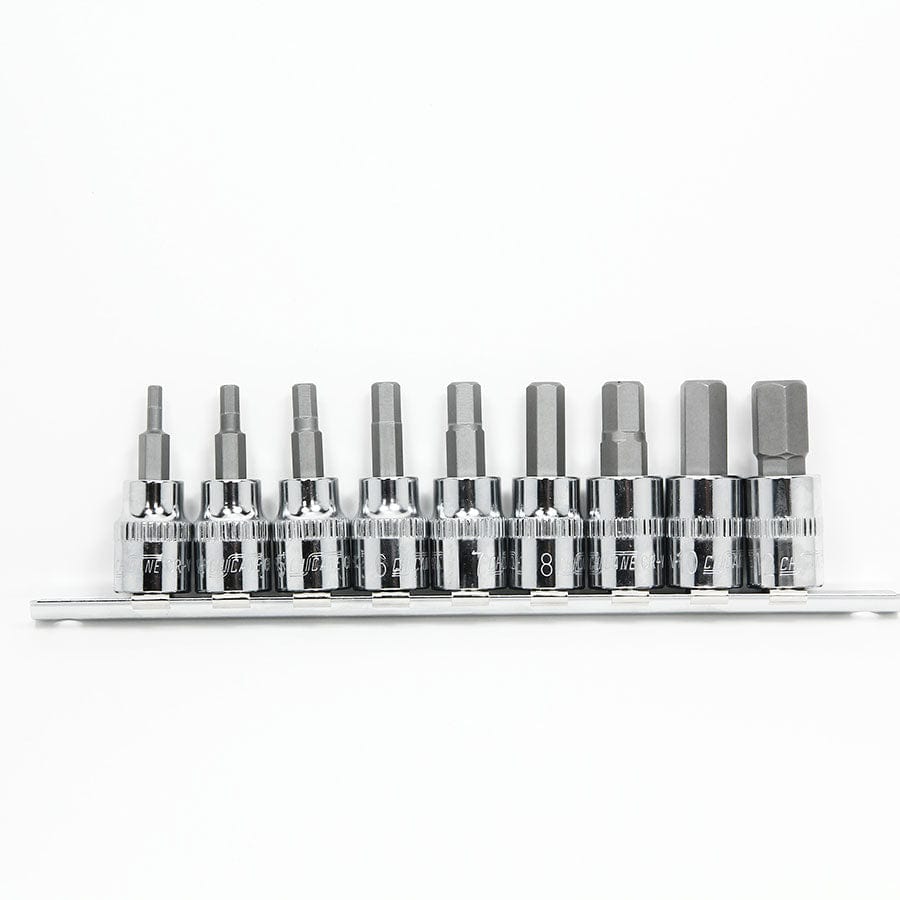 Chicane Tools HEX KEYS 9 PIECE 3/8" DR METRIC HEX BITS SOCKET SET SR