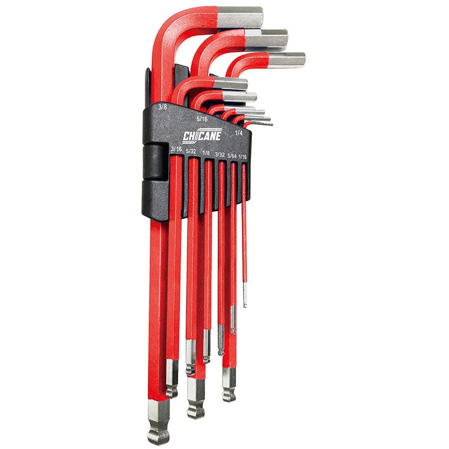 Chicane Tools HEX KEYS 9 PIECE AF IMPERIAL BALL END HEX KEY WRENCH SET SR