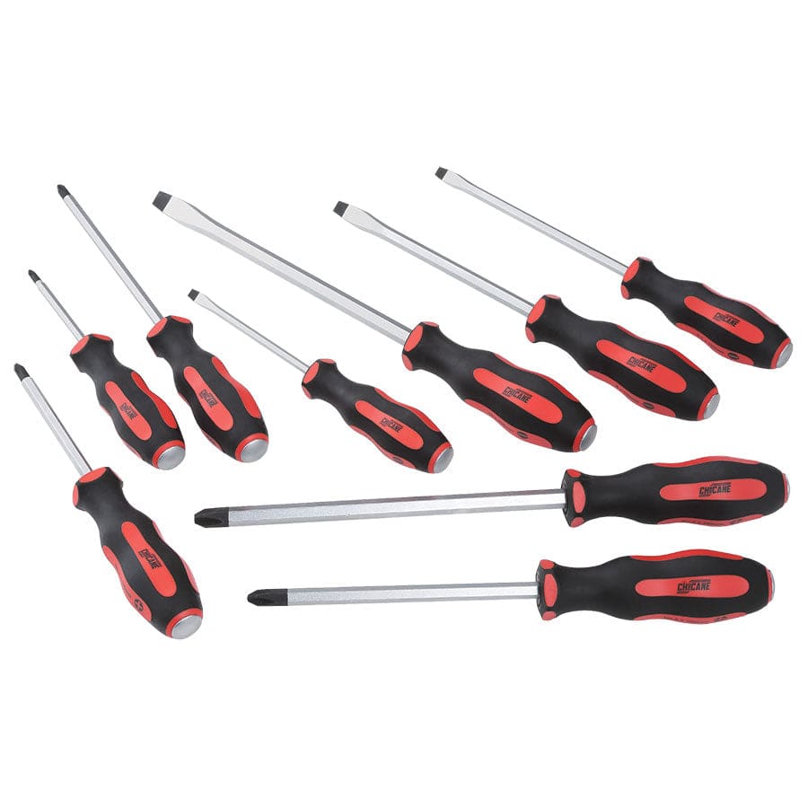Chicane Tools SCREWDRIVERS 9PCS GO-THRU SCREWDRIVER SET SR