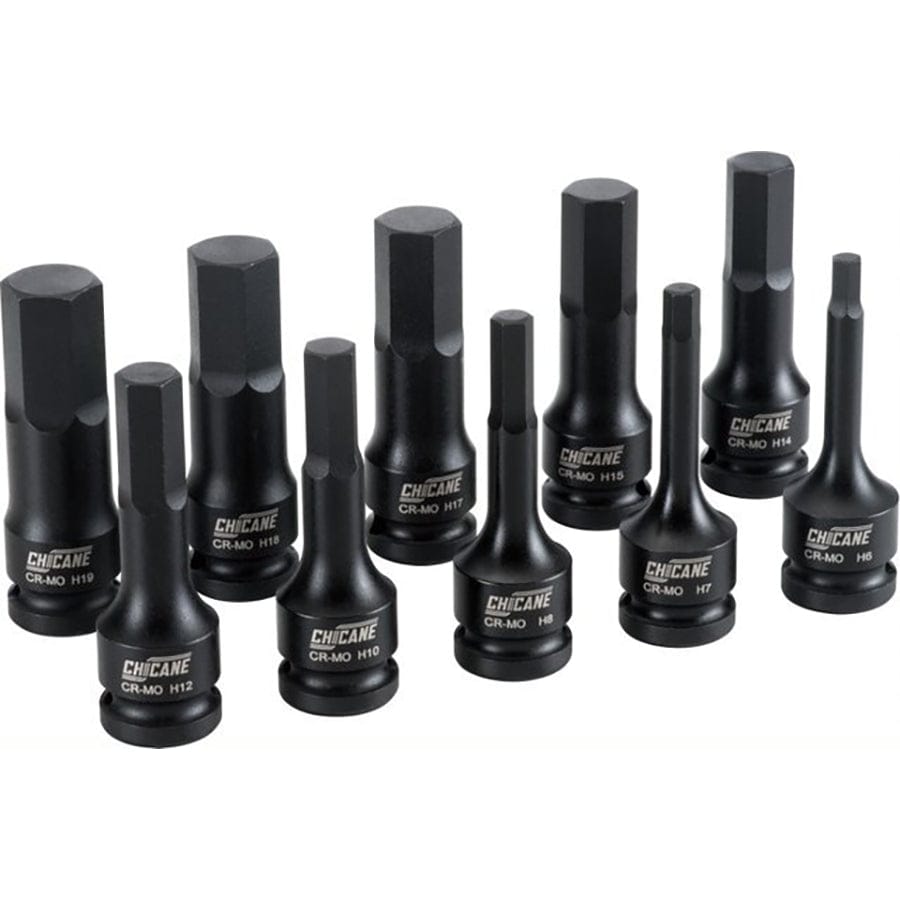 Chicane Tools SOCKET SETS 10 PIECE 1/2" DR IN-HEX IMPACT SOCKET SET SR