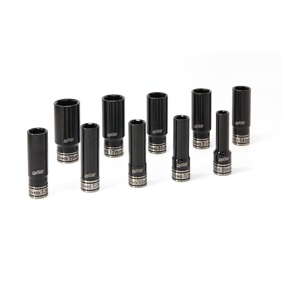 Chicane Tools SOCKET SETS 10 PIECE 3/8" DR METRIC DUAL DEEP IMPACT SOCKET SET SR