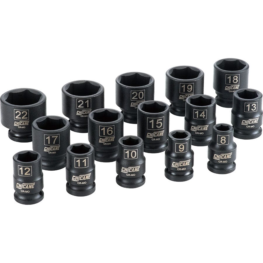Chicane Tools SOCKET SETS 15 PIECE 3/8" DR METRIC IMPACT SOCKET SET SR