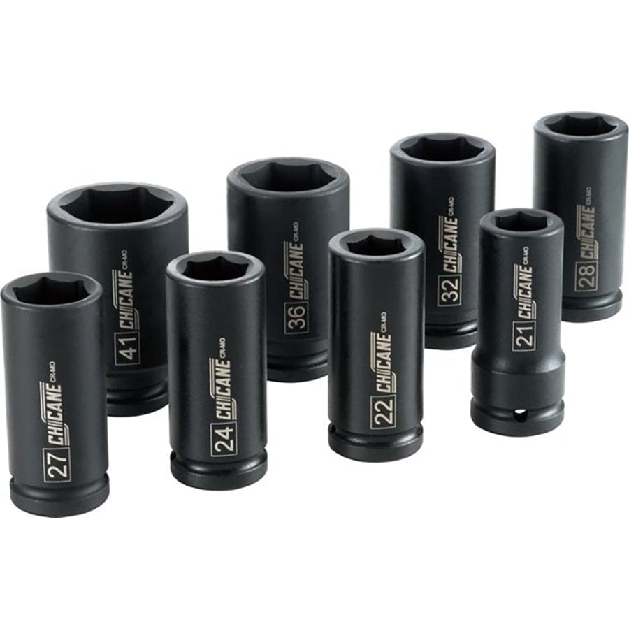Chicane Tools SOCKET SETS 8 PIECE 3/4" DR METRIC DEEP IMPACT SOCKET SET SR
