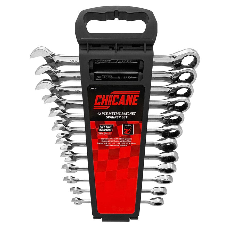 Chicane Tools SPANNERS 12 PIECE METRIC RATCHET SPANNER SET SR