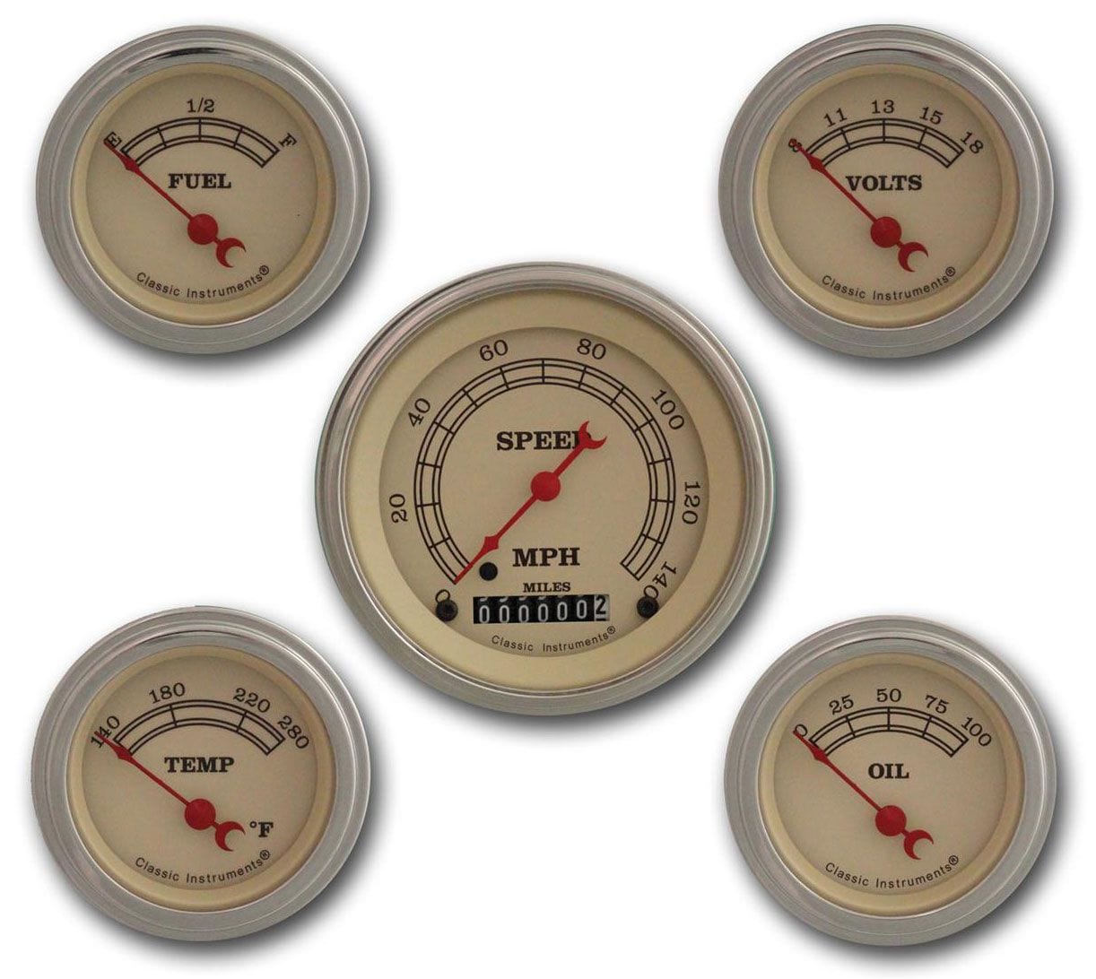 CLASSIC Classic Vintage 5 Gauge Set (With S/S Bezel) CIVT00SLF SR