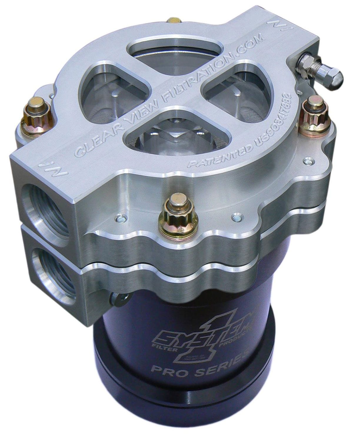 CLEARVIEW -12AN Inlet/Outlet Ports With 115 Micron Element, Suit System 1 Oil F Clear View Filtration 4" Screw-On Oil Filter Assembly - Clear Anodised CV405-115 SR