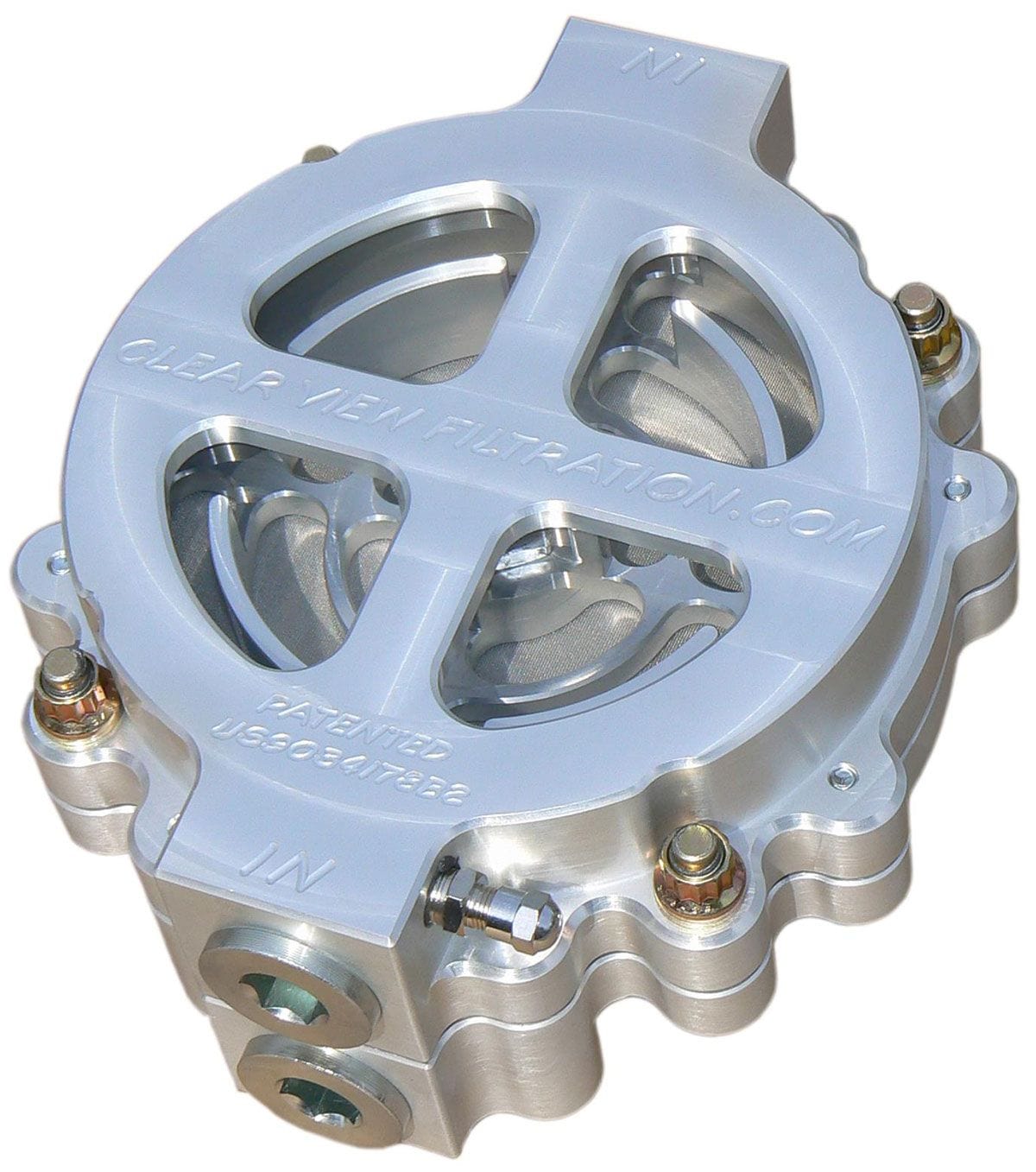 CLEARVIEW -12AN Inlet/Outlet Ports With 60 Micron Element Clear View Filtration 6" Hi-Flow See Through Oil Filter - Clear Anodised CV100-60 SR