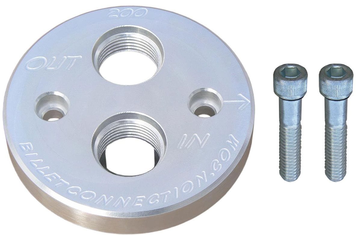 CLEARVIEW Suit SB & BB Chev Clear View Filtration -12 ORB Billet Oil Block Adapter Kit - Clear Anodised CV200 SR