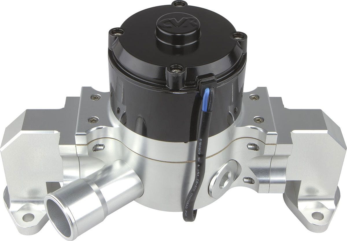CVR Suit BB Chev, Clear Anodised CVR Proflo Extreme 55 GPM Electric Water Pump CVR8554CL SR