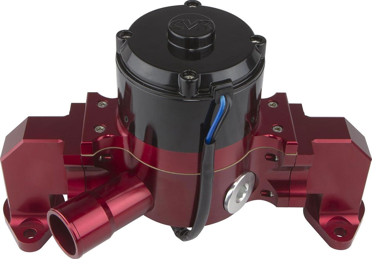 CVR Suit BB Chev, Red Anodised CVR Proflo Extreme 55 GPM Electric Water Pump CVR8554R SR