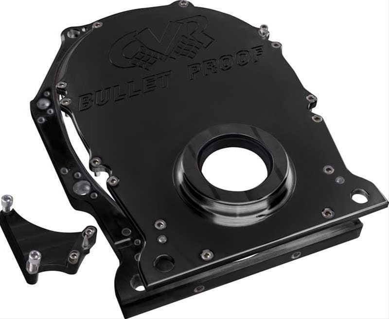 CVR Suit Big Block Chrysler R/RB & Hemi CVR 2 Piece Billet Timing Cover - Black CVRTC2440BK SR