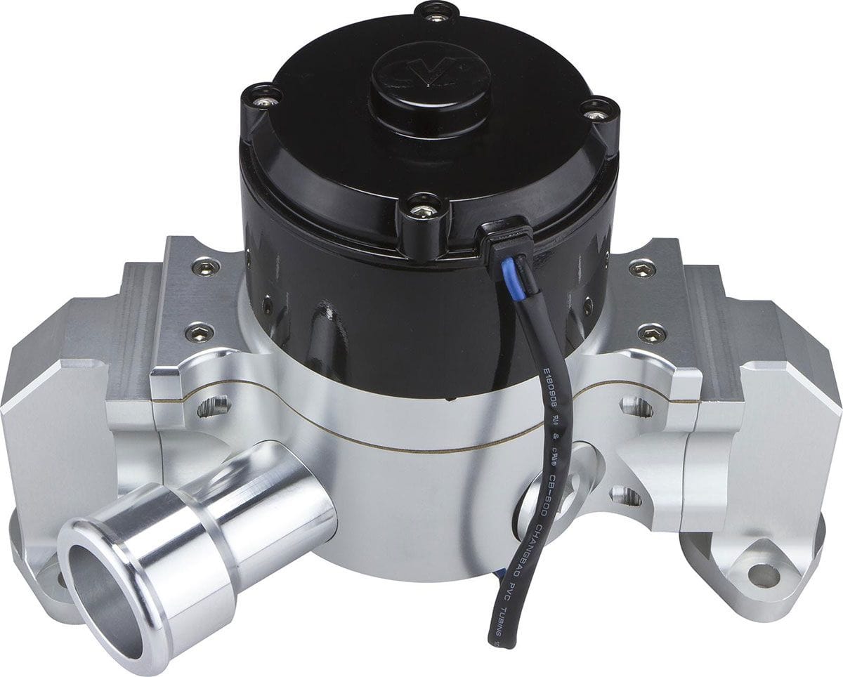 CVR Suit SB Chev, Clear Anodised CVR Proflo Extreme 55 GPM Electric Water Pump CVR8550CL SR