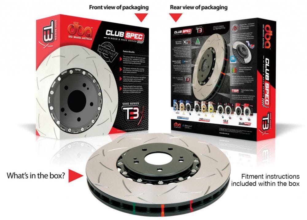DBA Brakes Disc Rotors DBA T3 Slot Front Disc Brake Rotors HSV VT 5000 2-piece Black Hat Left Hand 60CV - Hsv Manta (DBA5048BLKLS) SR