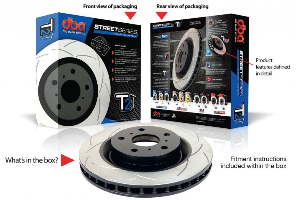 DBA Rotor Honda Prelude 97-01 Street T2 Slot Rear DBA Disc Brake Rotors SR