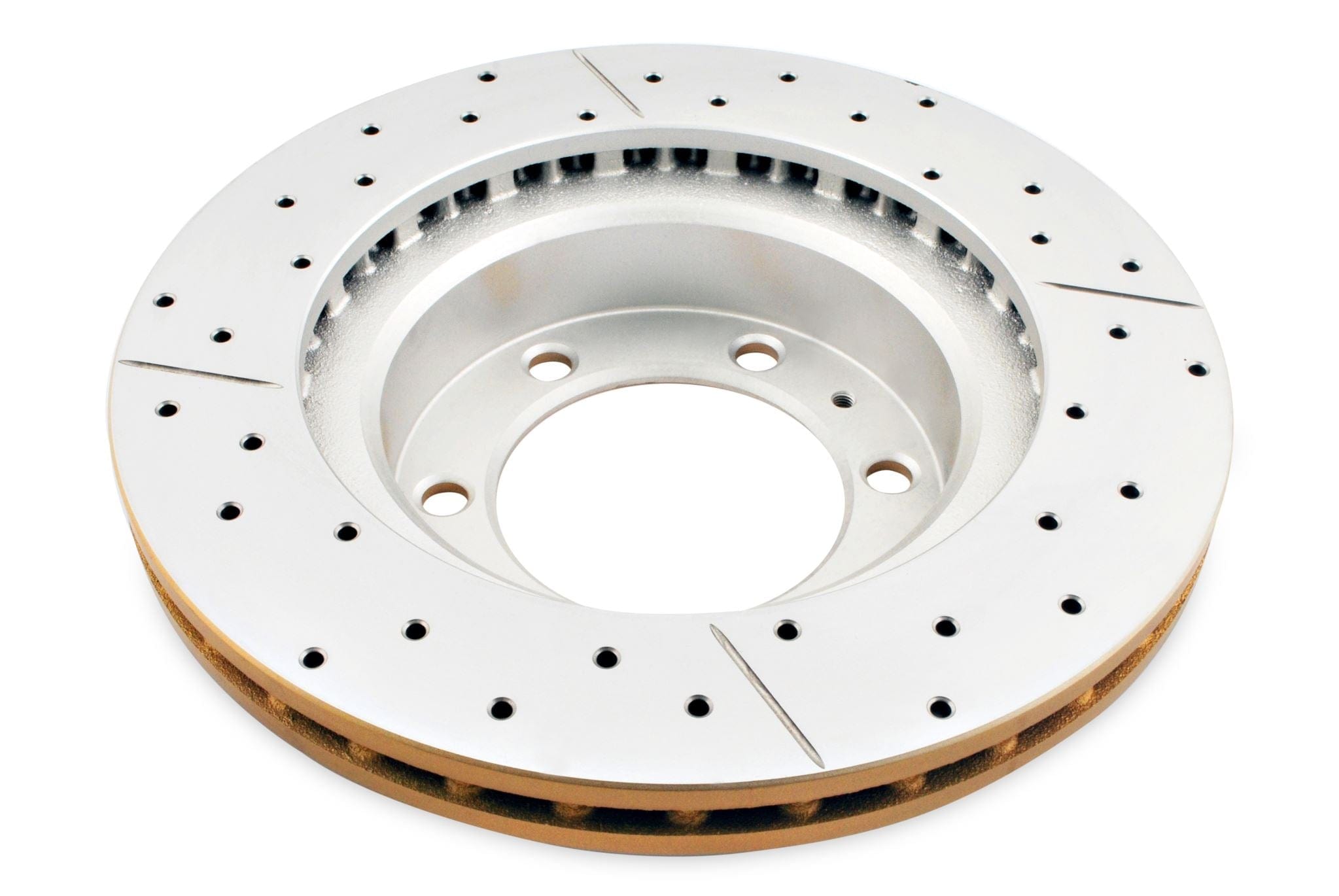 DBA Rotor Street Gold Cross-drilled slotted KP Toyota FJ Cruiser Fortuner 08-> Hi-Lux 4X4 SR