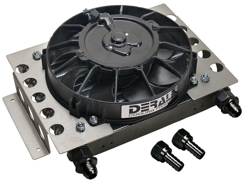 DERALE 12-3/4"W x 9-3/8"H x 4-5/16"D Derale Derale Atomic-Cool Remote Mount Fluid Cooler Kit with Fan DP15850 SR