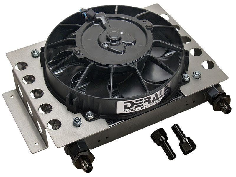 DERALE 12-3/4"W x 9-3/8"H x 4-5/16"D Derale Derale Universal Atomic-Cool Remote Mount Fluid Cooler with Fan DP13750 SR