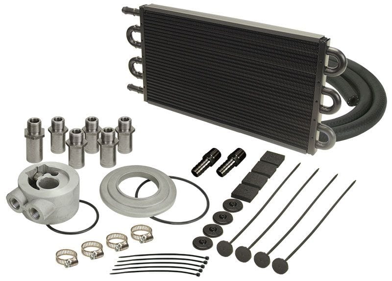 DERALE 16-5/8" L x 7-5/8" H x 3/4quot; W Derale Derale Tube & Fin Engine Oil Cooler Kit (sandwich adapter) DP15505 SR
