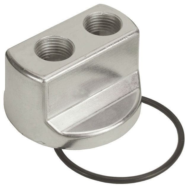 DERALE 20 x 1.5mm Engine Thread Size, 1/2" NPT Ports Derale Derale Standard Series Engine Spin-On Adapter DP15706 SR